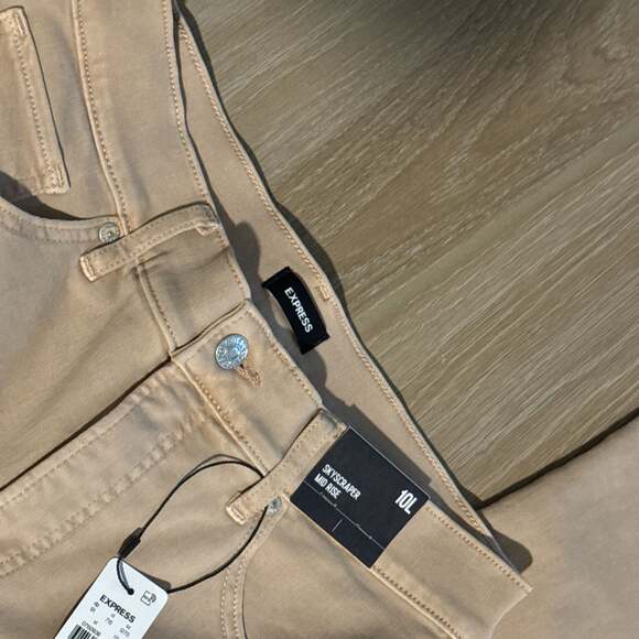 Express Skinny High Rise Hyper Stretch Jeans in Tan - Picture 3 of 4